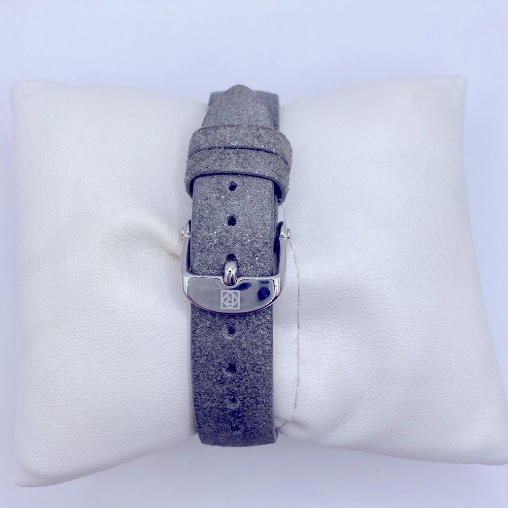 Working! Relic by Fossil Gray Metallic Leather Band Rhinestone Bezel Watch - Picture 5 of 11